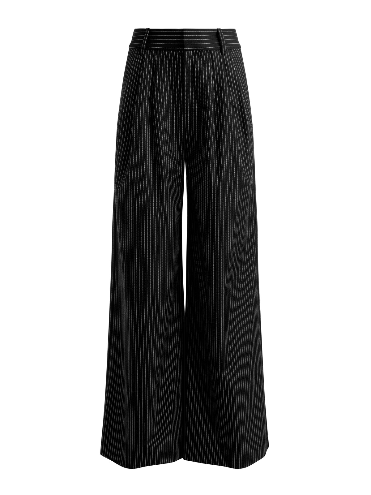 KENNEDY PLEATED TROUSER - BLACK/OFF WHITE