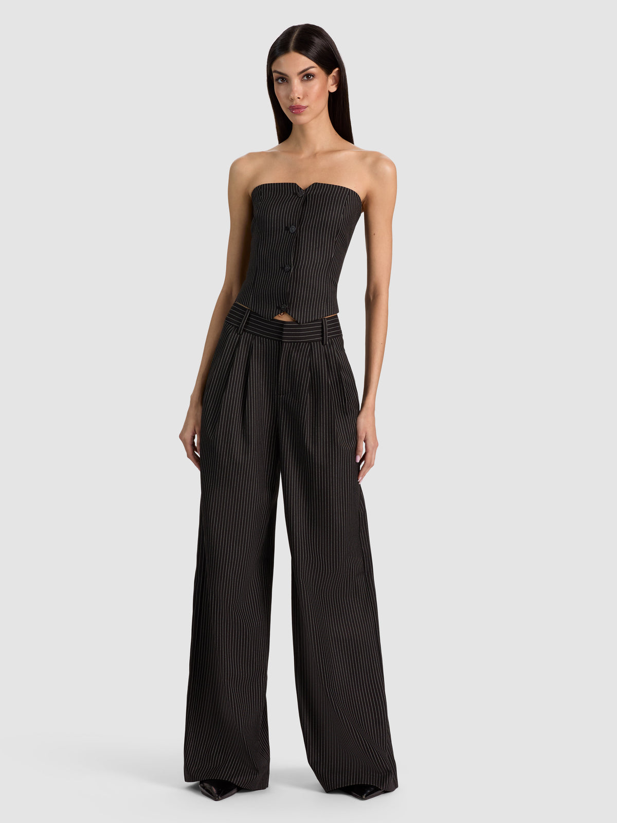 KELCEY STRAPLESS TOP - BLACK/OFF WHITE