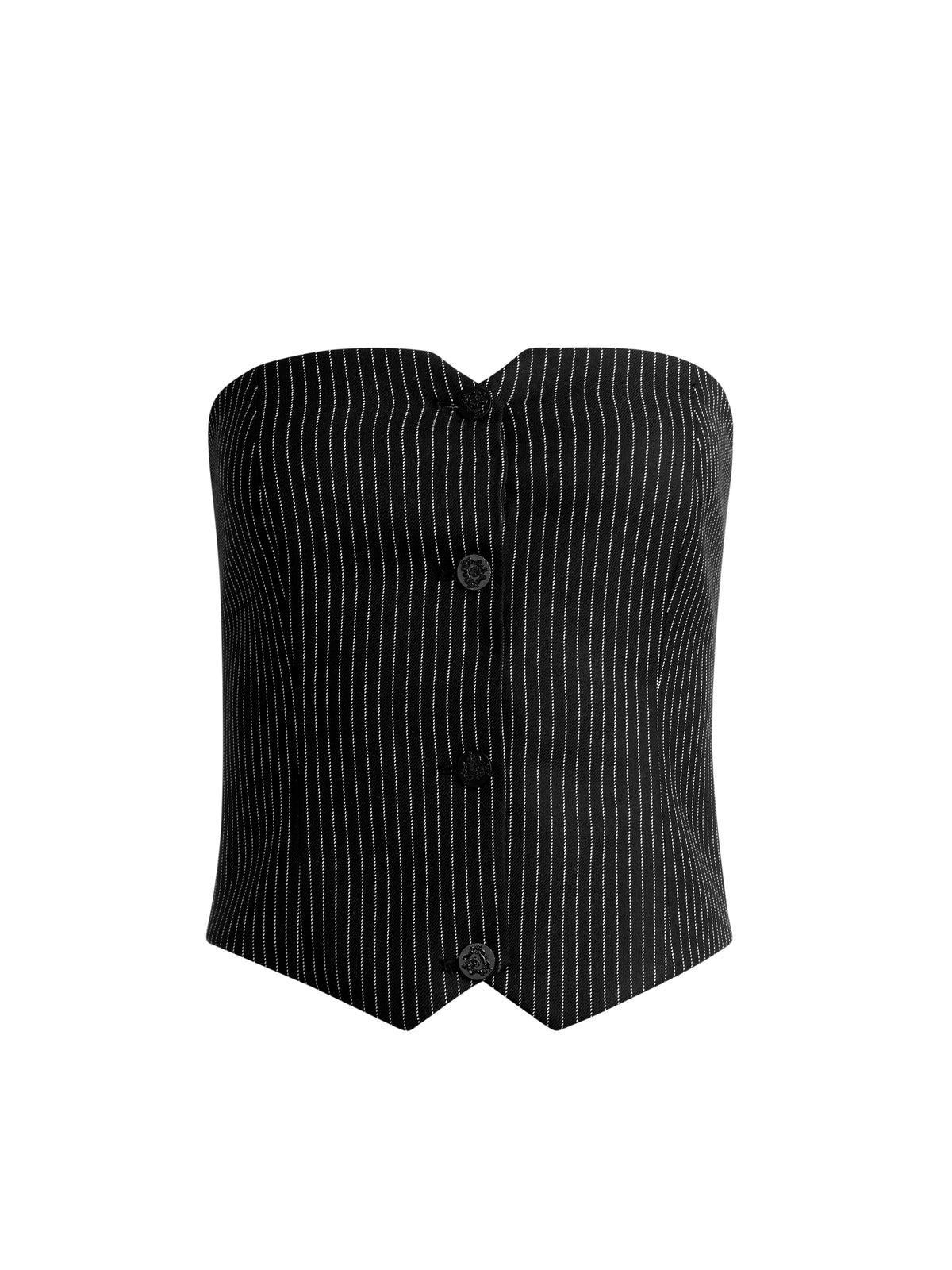 TOP SENZA SPALLINE KELCEY - NERO/BIANCO SPORCO