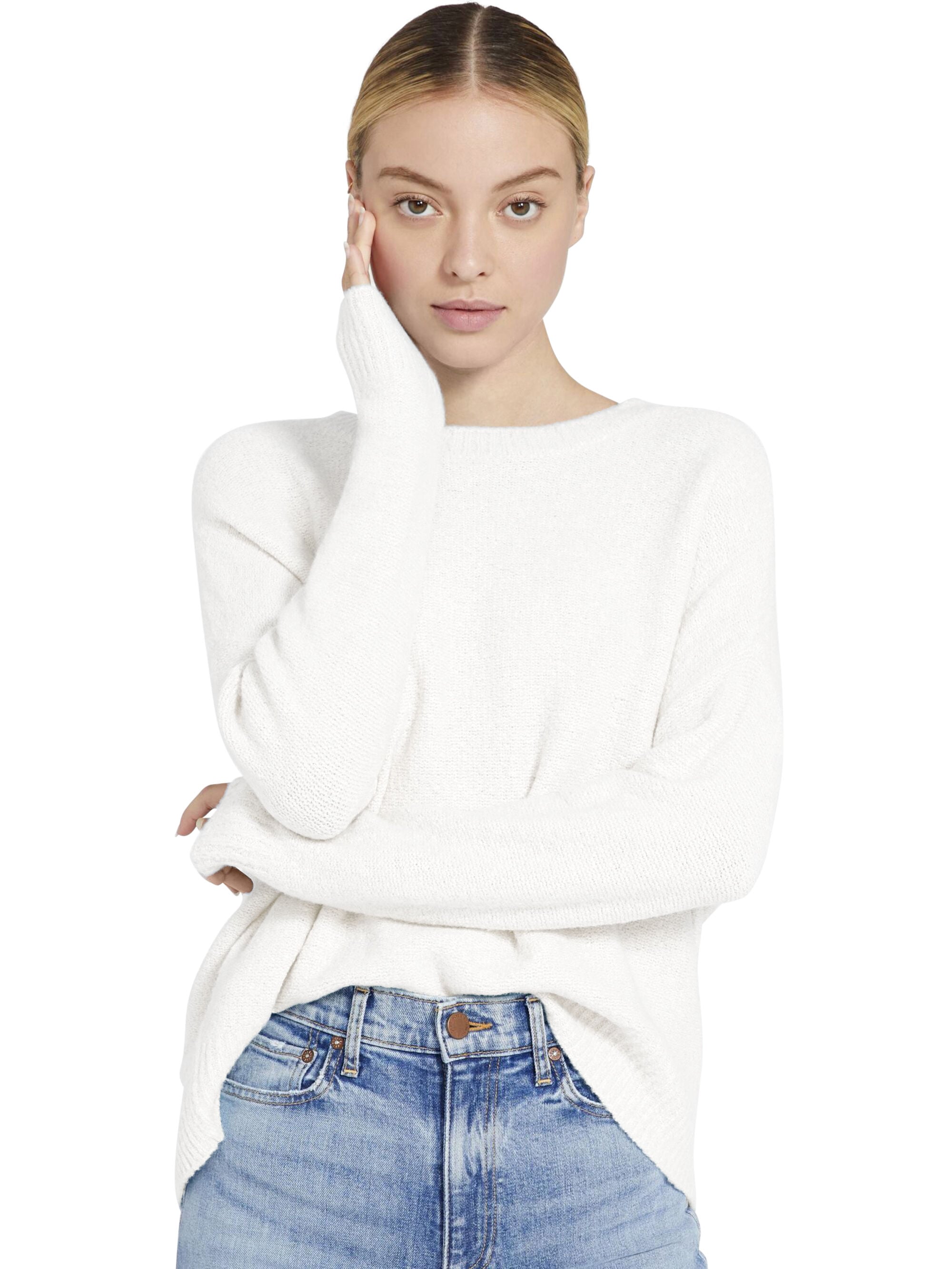 ROMA OVERSIZED PULLOVER-BLACK/SOFT WHITE-ALICE + OLIVIA