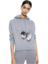 OSCAR FUR TRIM HOODIE-CHARCOAL-ALICE + OLIVIA