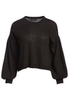 ANSLEY BLOUSON SLEEVE PULLOVER-Black-ALICE + OLIVIA