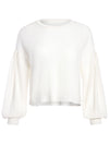 ANSLEY BLOUSON SLEEVE PULLOVER-Black-ALICE + OLIVIA