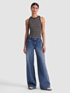 ALLEN EMBROIDERED TANK TOP-BLACK/OFF WHITE STRIPE-ALICE + OLIVIA