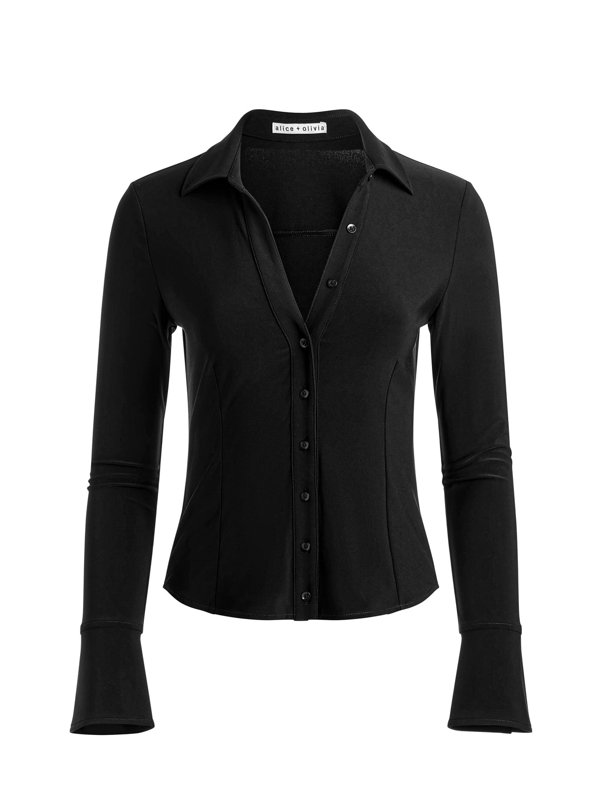 FREYA BUTTON DOWN TOP - BLACK