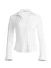 FREYA BUTTON DOWN TOP-OFF WHITE-ALICE + OLIVIA