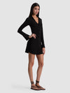 FREYA BUTTON DOWN DRESS-Black-ALICE + OLIVIA
