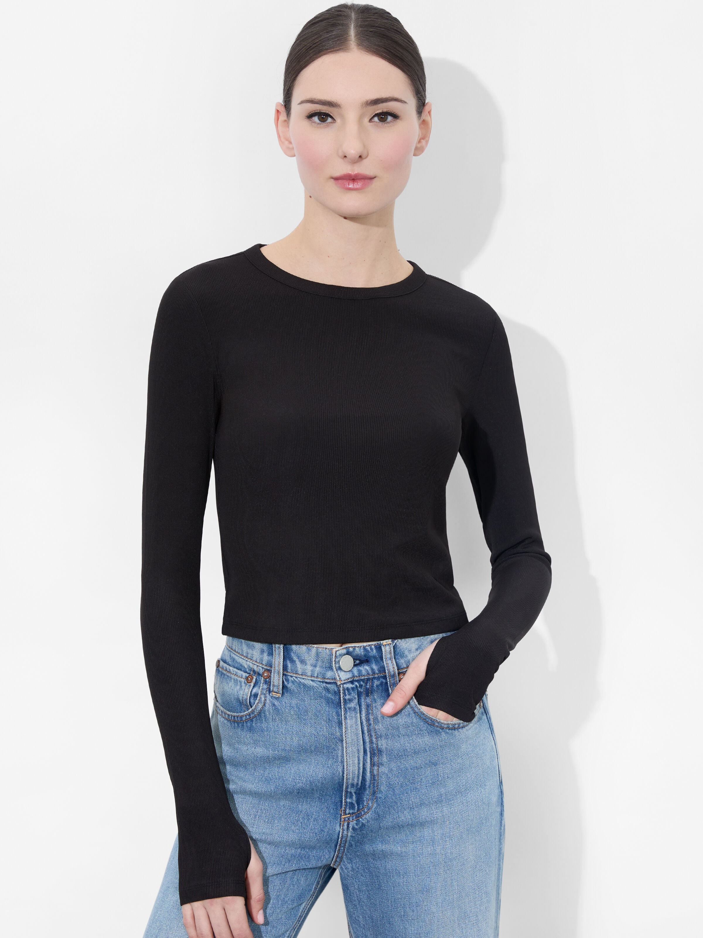 DELAINA TOP-Black-ALICE + OLIVIA