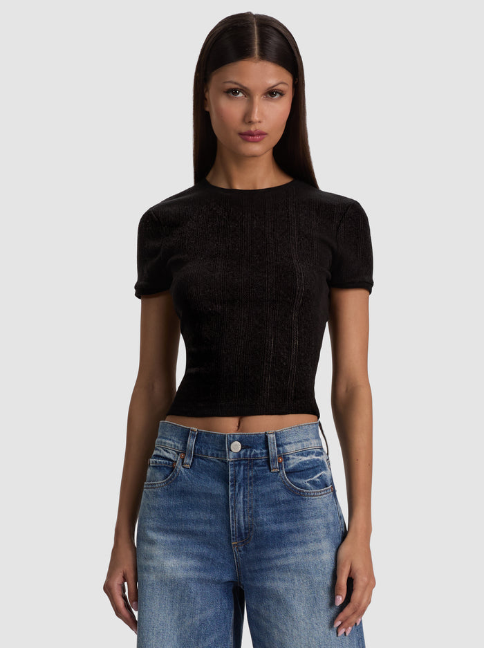 TESS TEE-Black-ALICE + OLIVIA