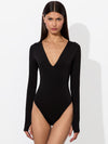 OLEA LONG SLEEVE BODYSUIT-Black-ALICE + OLIVIA
