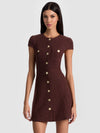 SHILOH MINI DRESS-DARK CHOCOLATE-ALICE + OLIVIA