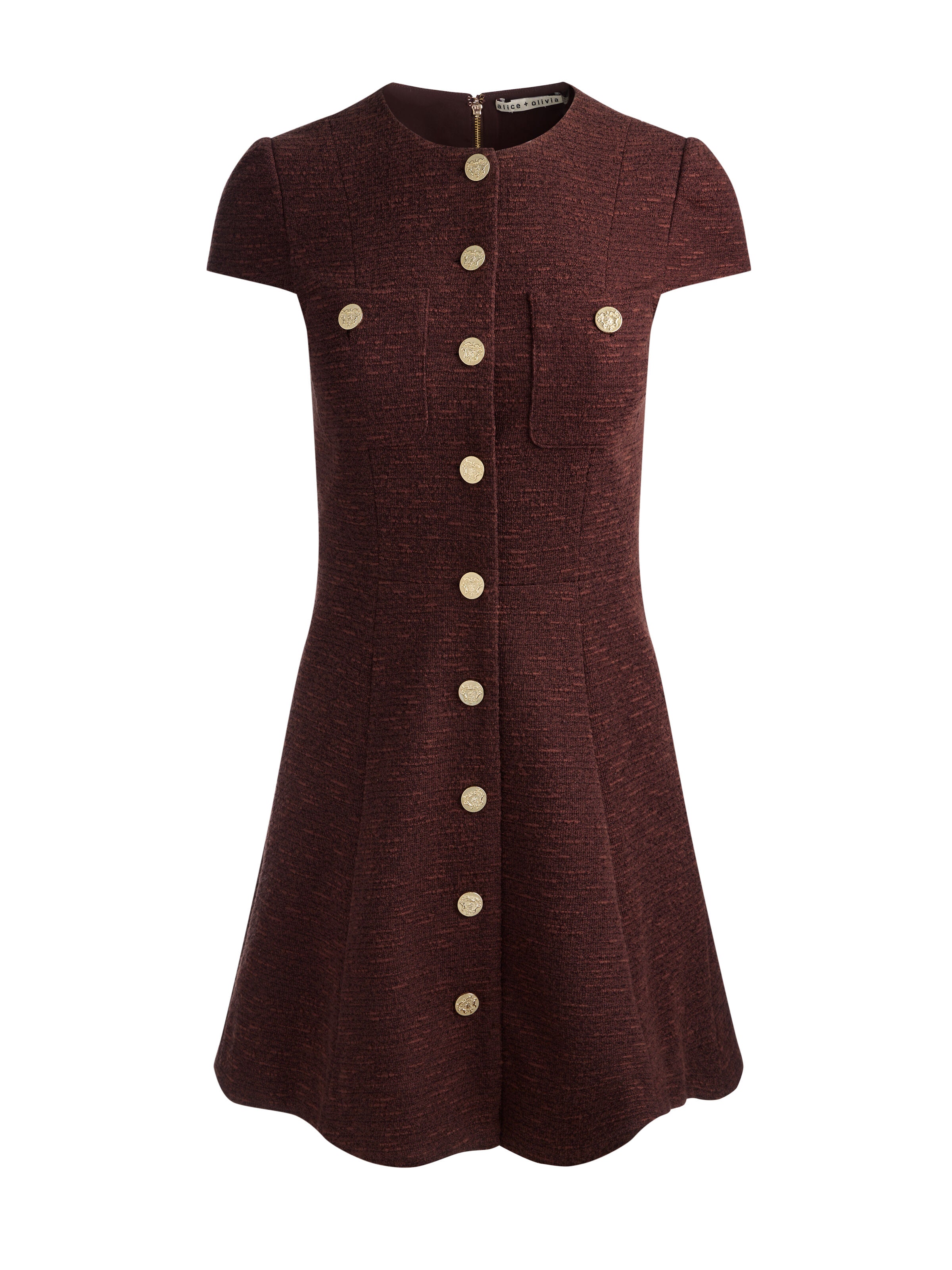 SHILOH MINI DRESS-DARK CHOCOLATE-ALICE + OLIVIA