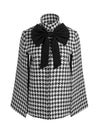 PHILIPPA BOW FT CROPPED CAPE-BLACK/OFF WHITE-ALICE + OLIVIA