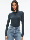 FITTED JERSEY TEE-Black-ALICE + OLIVIA