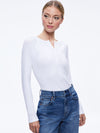 DAELYN RAGLAN HENLEY-Black-ALICE + OLIVIA