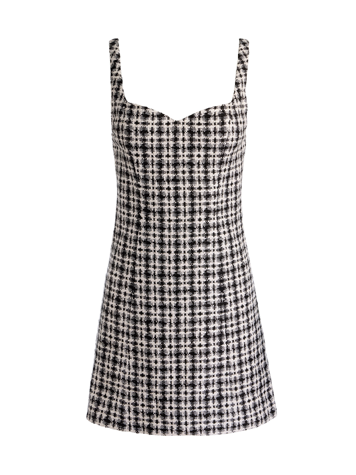 EVE TWEED MINI DRESS - BLACK/OFF WHITE