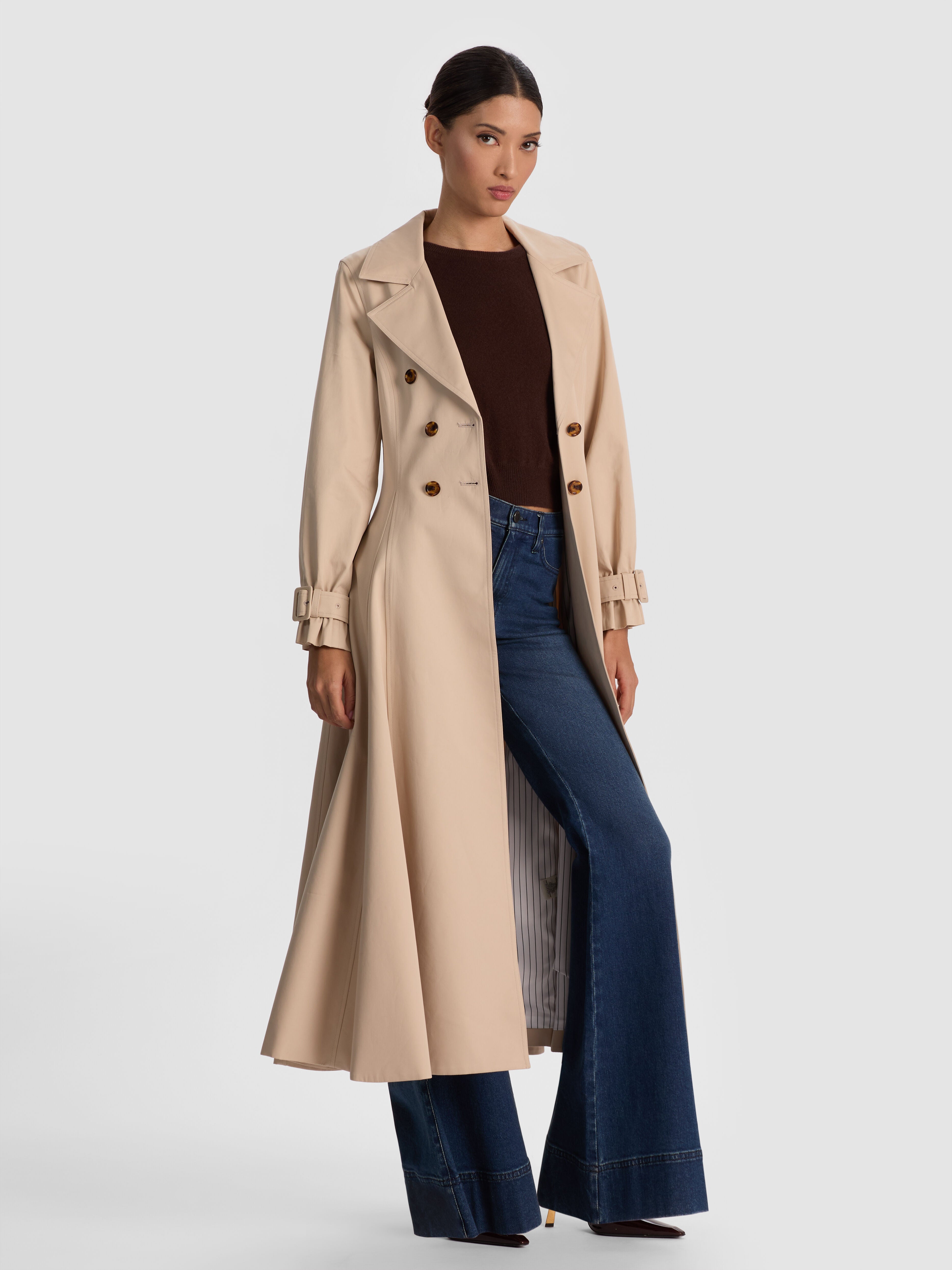 ELLIE TRENCH COAT in LATTE | ALICE + OLIVIA