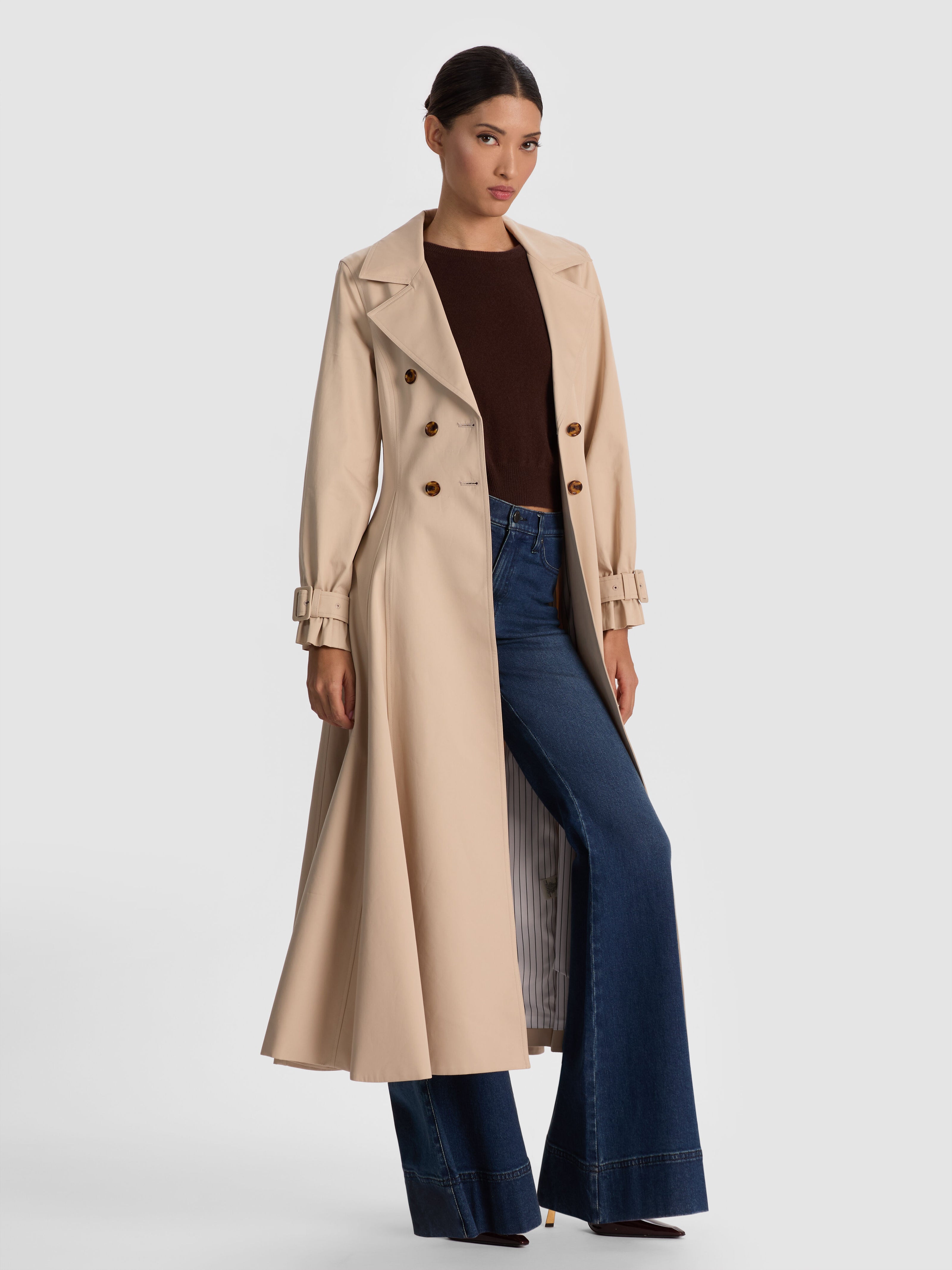 ELLIE TRENCH COAT-LATTE-ALICE + OLIVIA