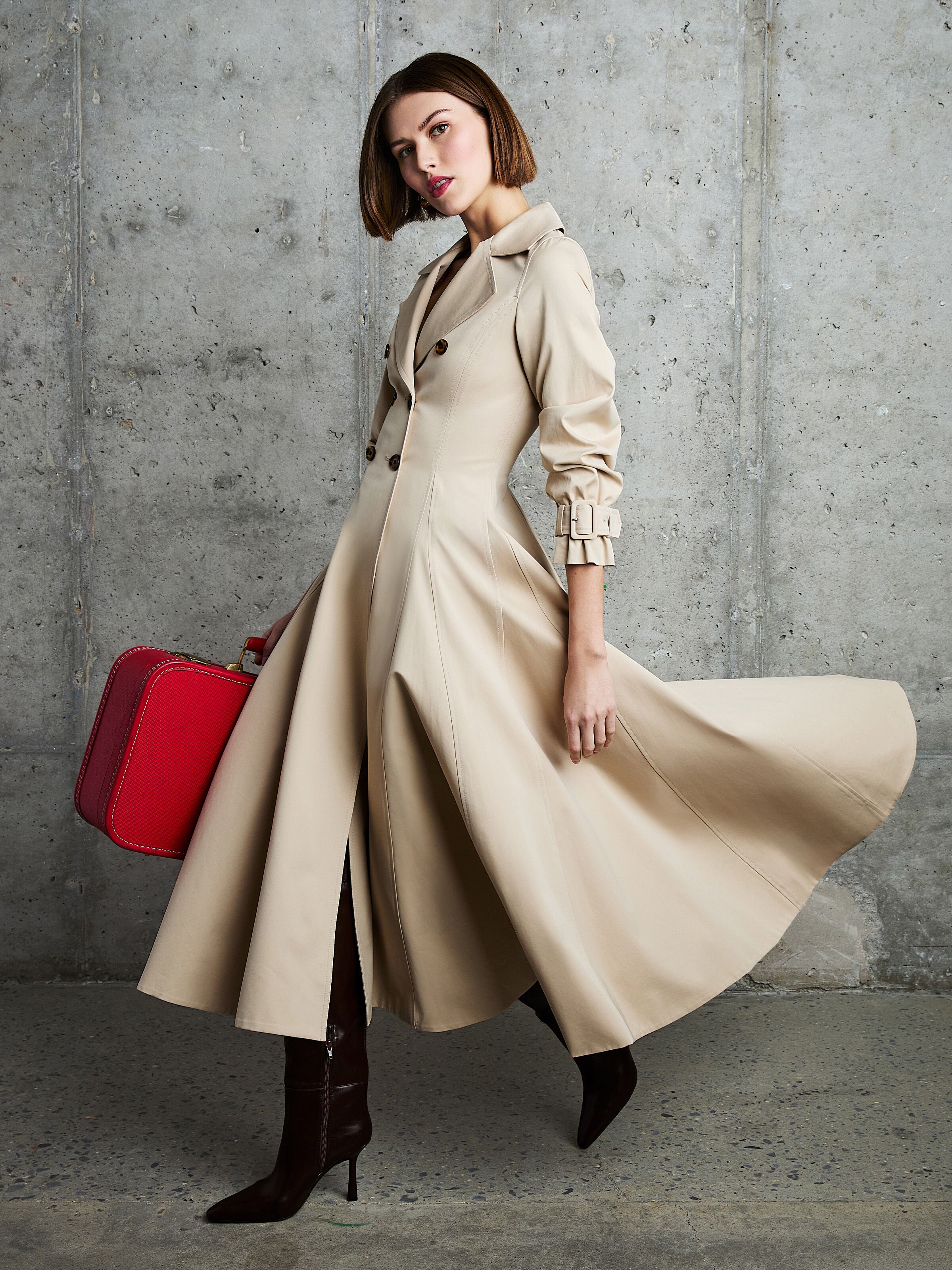 ELLIE TRENCH COAT-LATTE-ALICE + OLIVIA