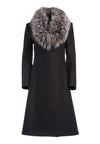 VANCE FLARE COAT WITH FUR COLLAR-BLACK/GREY-ALICE + OLIVIA