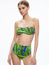 PERI RVRSBL BANDEAU BIKINI TOP-PALM PRINT-ALICE + OLIVIA