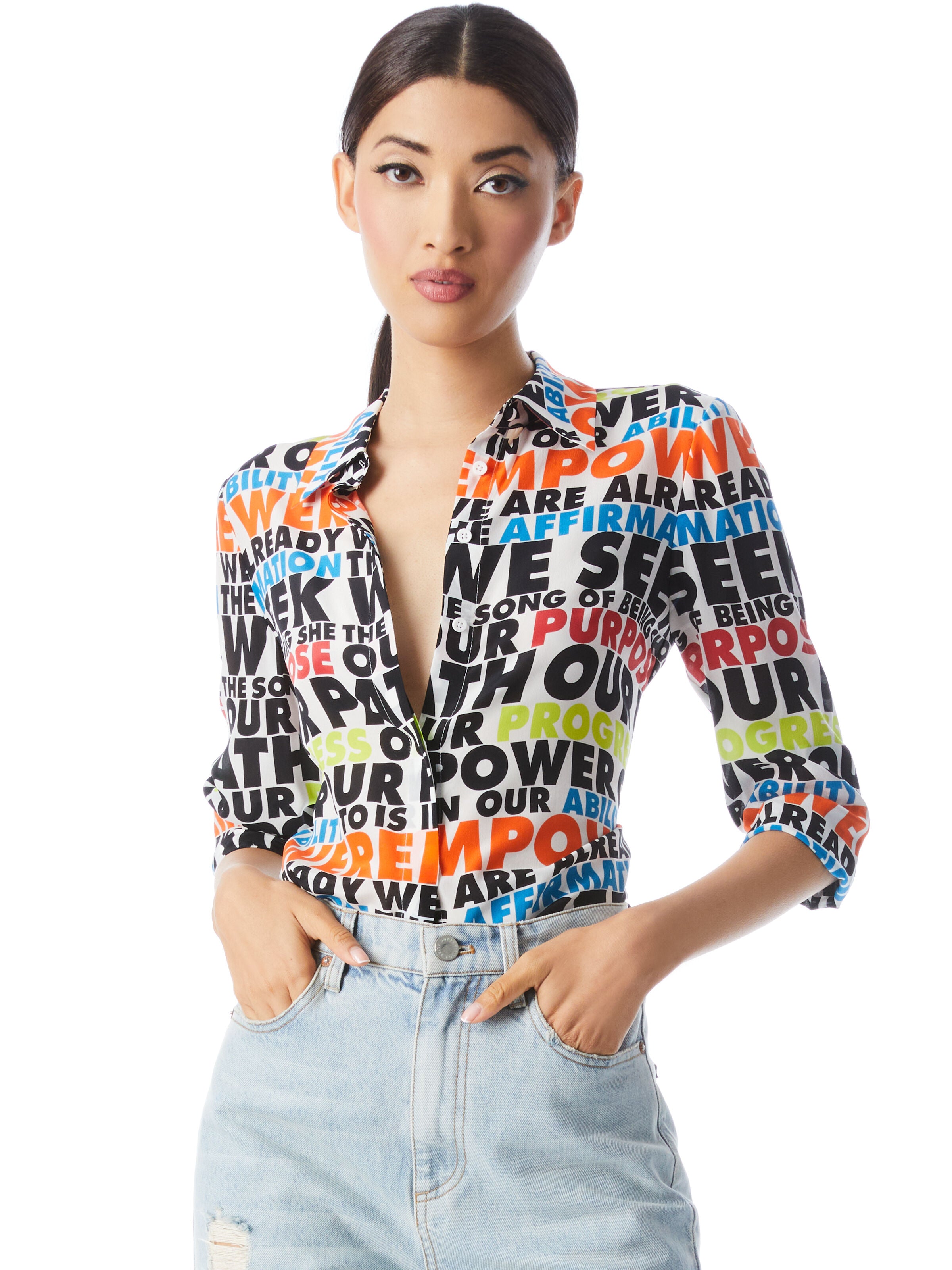 A+O X MAHOGANY L. BROWNE CHEMISE À PLASTRON WILLA