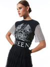 TARI CHAINMAIL SLEEVE TEE-BLACK/MULTI-ALICE + OLIVIA