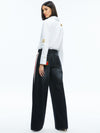 A+O X BASQUIAT FINELY EMBELLISHED BUTTON DOWN-OFF WHITE MULTI-ALICE + OLIVIA