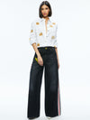 A+O X BASQUIAT FINELY EMBELLISHED BUTTON DOWN-OFF WHITE MULTI-ALICE + OLIVIA