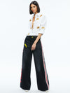 A+O X BASQUIAT FINELY EMBELLISHED BUTTON DOWN-OFF WHITE MULTI-ALICE + OLIVIA