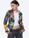 BLOUSON EN CUIR ORNÉ A+O X BASQUIAT CODY-ALICE + OLIVIA
