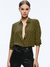 A+O X BASQUIAT WILLA PLACKET TOP-KING PLEASURE-ALICE + OLIVIA