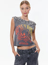 MICAH EMBELLLISHED CROPPED MUSCLE TANK-GUNS N ROSES-ALICE + OLIVIA