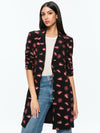 A+O X TOM WESSELMANN BRET LONG BLAZER-LIP SYNC BLACK-ALICE + OLIVIA