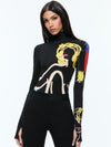 TOP A MANICHE LUNGHE A COLLO ALTO DELAINA A+O X TOM WESSELMANN-ALICE + OLIVIA