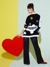 A+O X THE BEATLES BRADFORD CARDIGAN-SOFT WHITE/BLACK MULTI-ALICE + OLIVIA