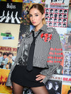 A+O X THE BEATLES PAM EMBROIDERED BLOUSE-BLACK/OFF WHITE-ALICE + OLIVIA