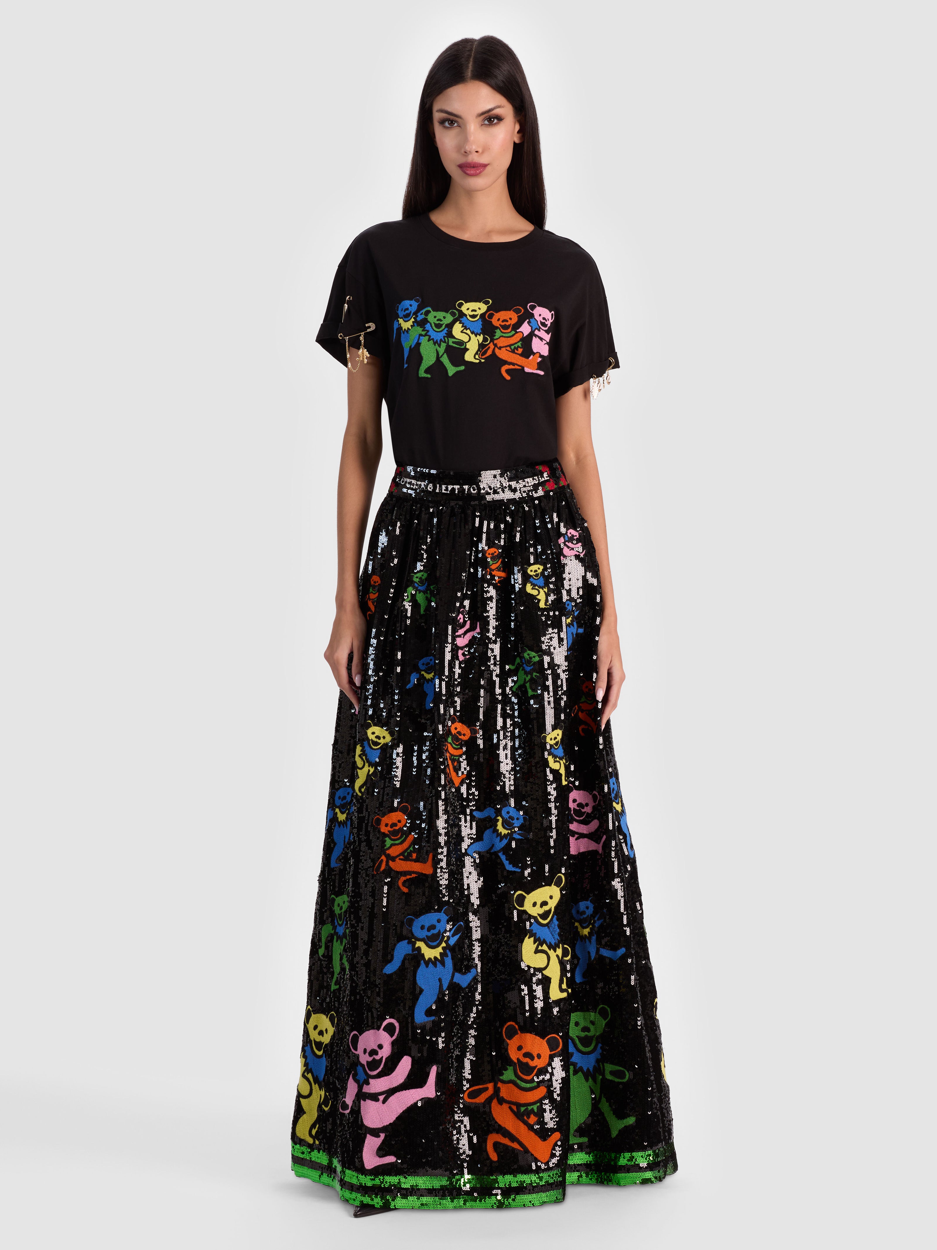 A+O X GRATEFUL DEAD TINA BALLGOWN SKIRT-ALICE + OLIVIA