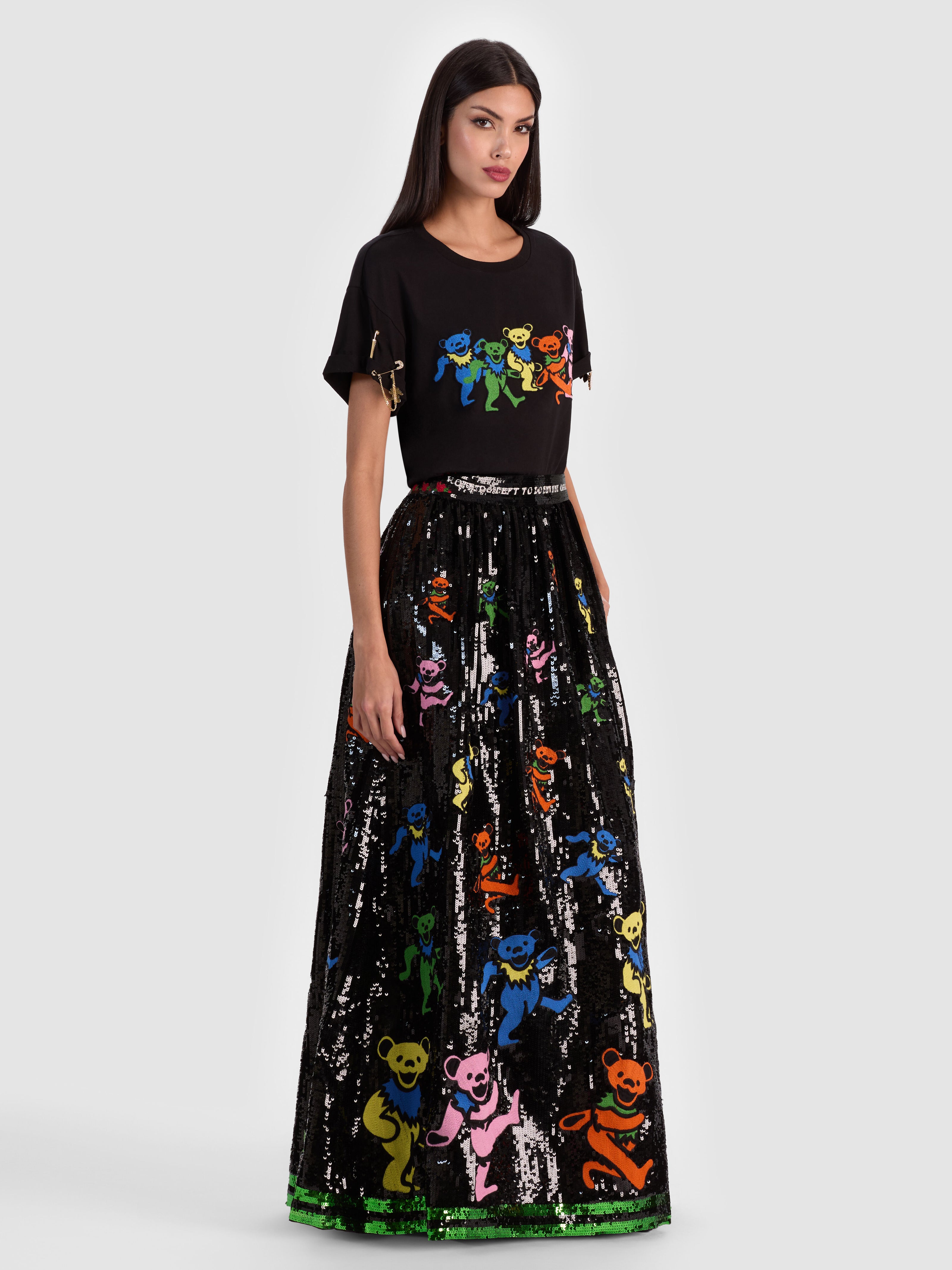 A+O X GRATEFUL DEAD TINA BALLGOWN SKIRT-ALICE + OLIVIA