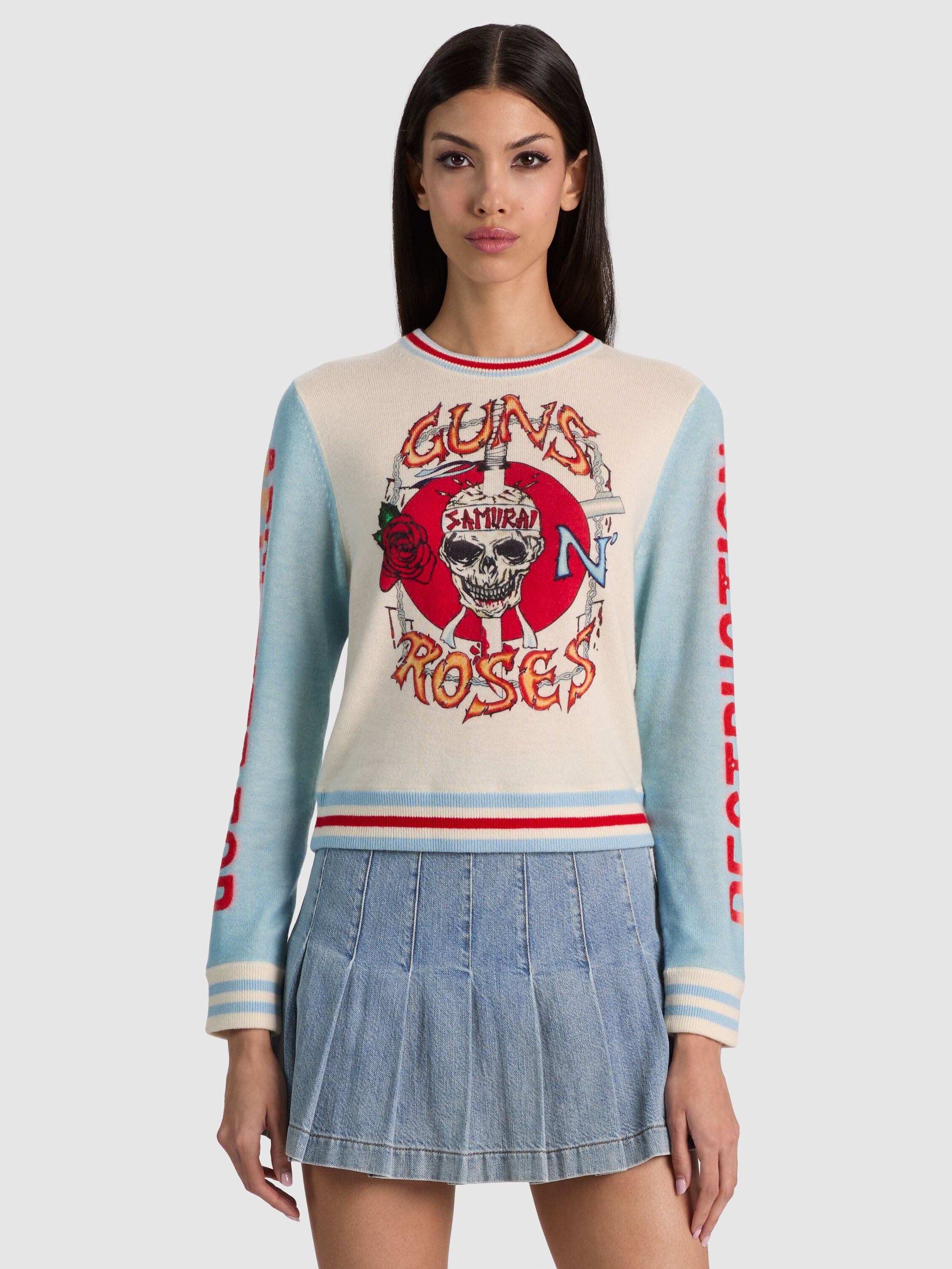 CAROLEE WOOL PRINTED PULLOVER-APPETITE FOR DESTRUCTION-ALICE + OLIVIA