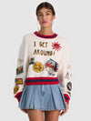 RUSSELL EMBROIDERED CREWNECK SWEATSHIRT-I GET AROUND-ALICE + OLIVIA