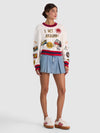RUSSELL EMBROIDERED CREWNECK SWEATSHIRT-I GET AROUND-ALICE + OLIVIA