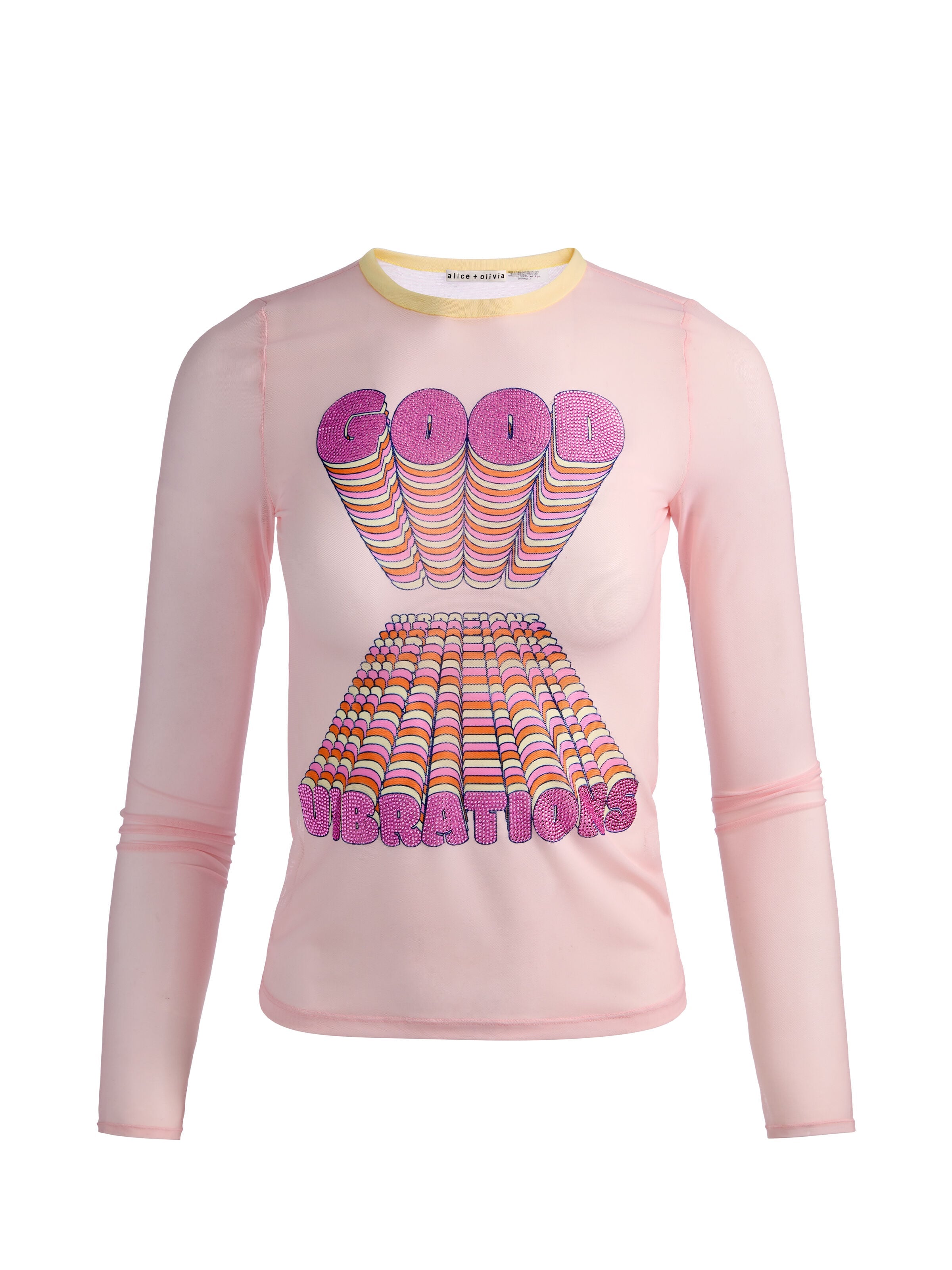 DELAINA EMBELLISHED TOP-GOOD VIBRATIONS-ALICE + OLIVIA