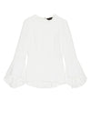 RUBY HIGH LOW PEPLUM TRMPT SLV-OFF WHITE-ALICE + OLIVIA
