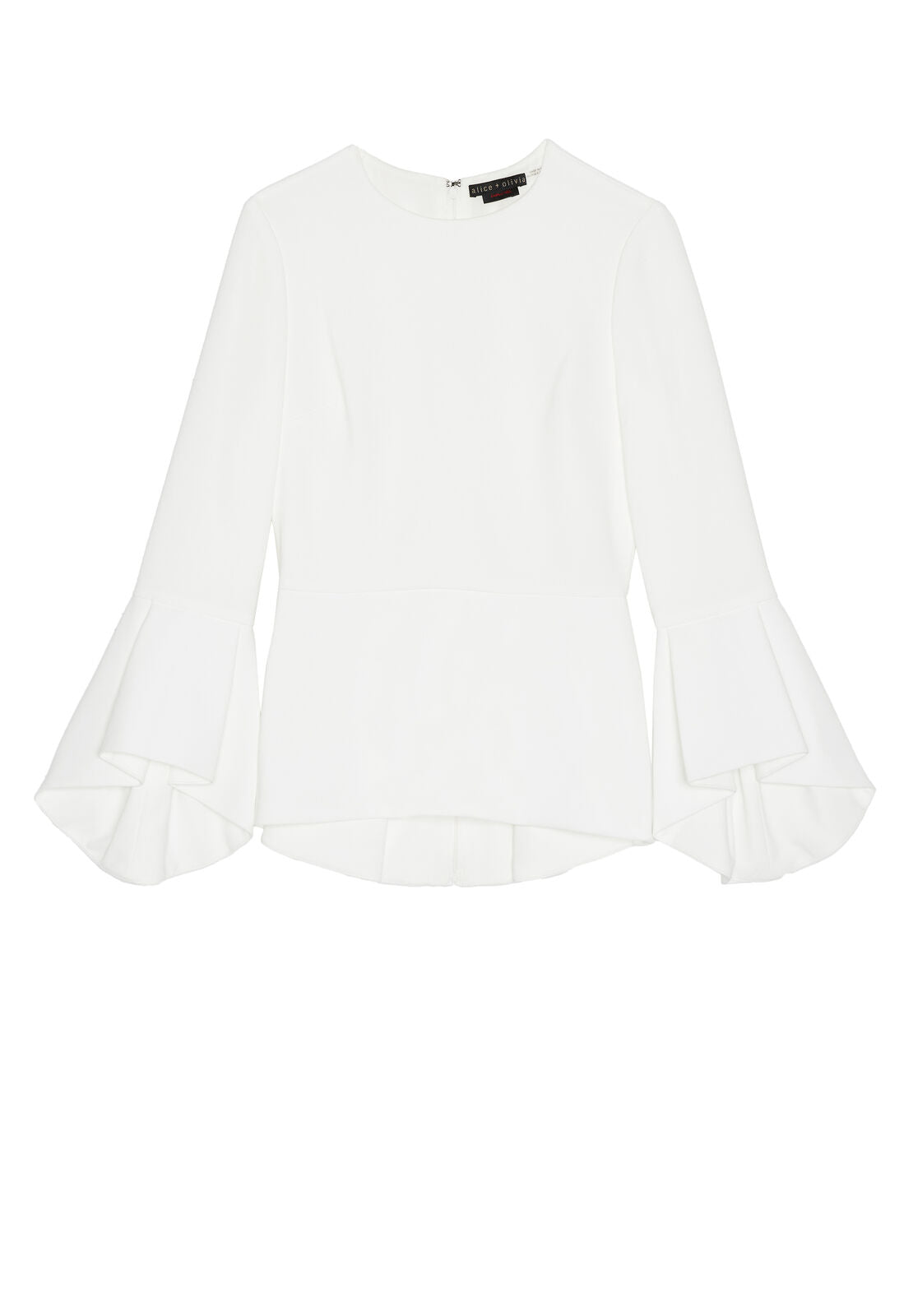 RUBY HIGH LOW PEPLUM TRMPT SLV-OFF WHITE-ALICE + OLIVIA