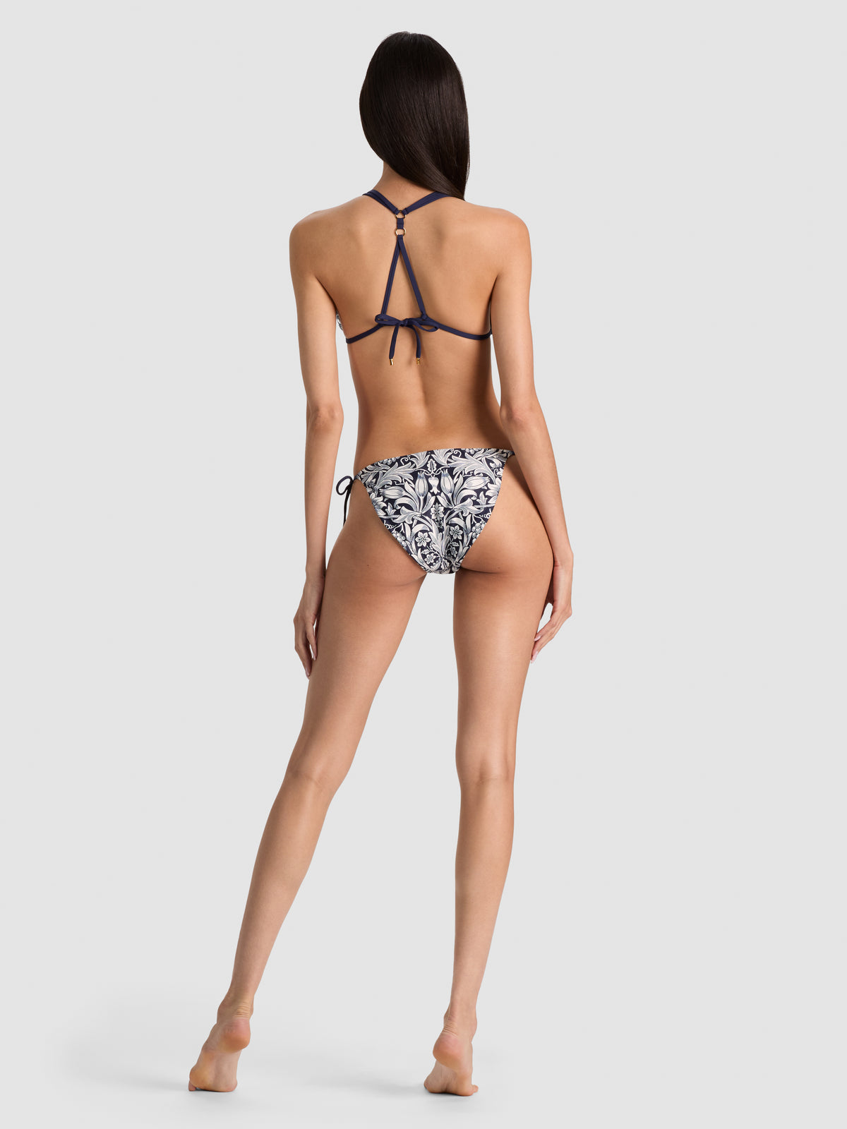 A+O X PQ SWIM REVERSIBLE SIDE-TIE FULL BOTTOM-FLOWER FIELD MIDNIGHT BLUE-ALICE + OLIVIA