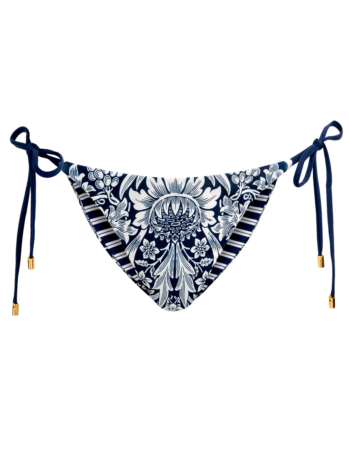 A+O X PQ SWIM REVERSIBLE SIDE-TIE FULL BOTTOM-FLOWER FIELD MIDNIGHT BLUE-ALICE + OLIVIA