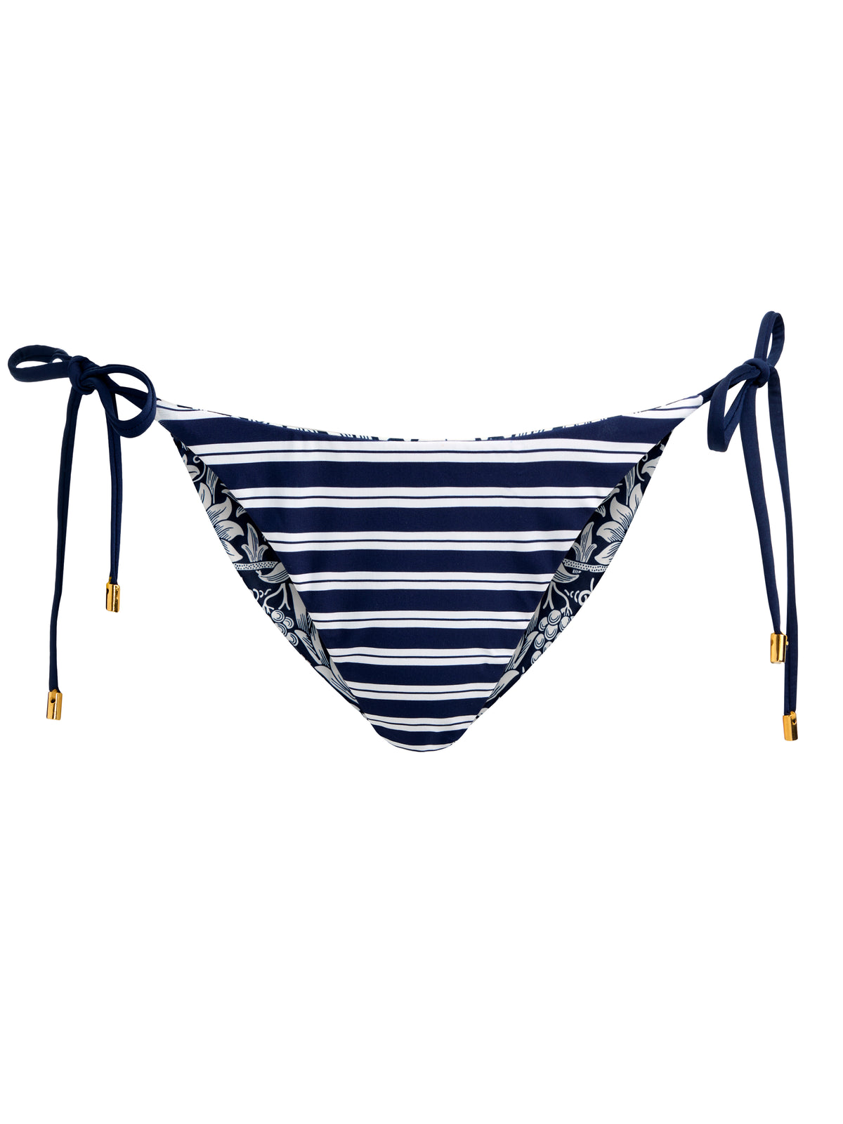 A+O X PQ SWIM REVERSIBLE SIDE-TIE FULL BOTTOM-FLOWER FIELD MIDNIGHT BLUE-ALICE + OLIVIA