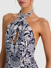 A+O X PQ SWIM DELILAH CROSS FRONT ONE-PIECE-FLOWER FIELD MIDNIGHT BLUE-ALICE + OLIVIA