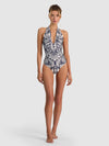 A+O X PQ SWIM DELILAH CROSS FRONT ONE-PIECE-FLOWER FIELD MIDNIGHT BLUE-ALICE + OLIVIA